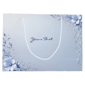 Blauwe Sierbloemen met Parels Cadeautas (Achterkant)