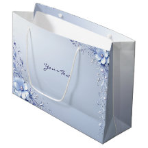 Blauwe Sierbloemen met Parels Cadeautas