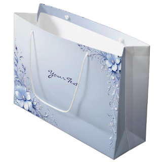 Blauwe Sierbloemen met Parels Cadeautas
