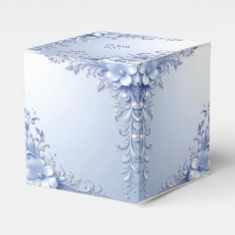 Blauwe Sierbloemen met Parels Favor Doos Bedankdoosjes