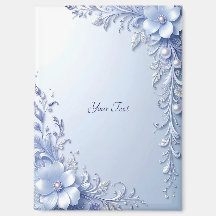 Blauwe Sierbloemen met Parels Magneet