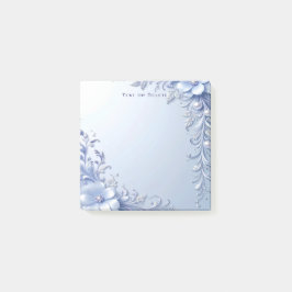 Blauwe Sierbloemen met Parels Post-it Notities Post-it® Notes