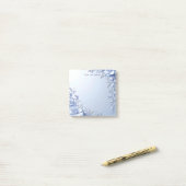 Blauwe Sierbloemen met Parels Post-it Notities Post-it® Notes (Op bureau)