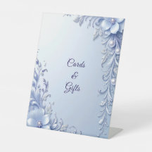 Blauwe Sierbloemen met Parels Tafel Signalen