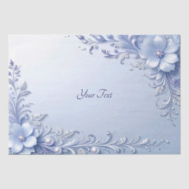 Blauwe Sierbloemen met Parels Tissuepapier