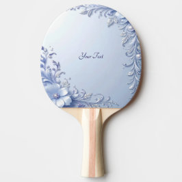 Blauwe Sierbloemen Pingpongbat Tafeltennisbatje