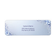 Blauwe Sierbloemen Retouradres Label