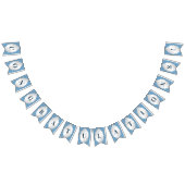 Blauwe sierbont vlag vlaggetjes (Alle)