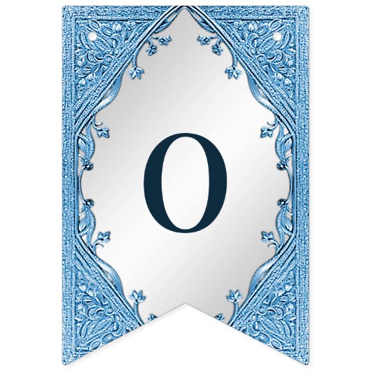 Blauwe sierbont vlag vlaggetjes (Tweede vlag)