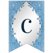 Blauwe sierbont vlag vlaggetjes (Eerste vlag)