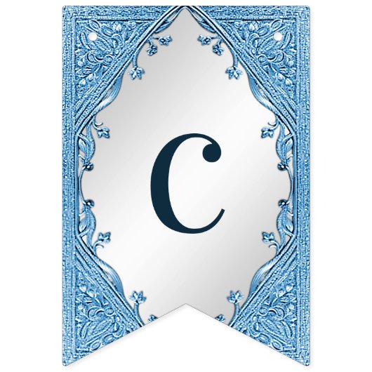 Blauwe sierbont vlag vlaggetjes (Eerste vlag)