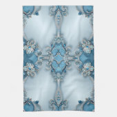Blauwe Sierlijke Bloem Keukenhanddoek (Verticaal)