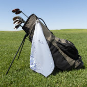 Blauwe Sierlijke Bloemen Golf Handdoek (Groen)