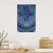 Blauwe Sierlijke Mozaïek Kunst, Duitsland Poster (Keuken)