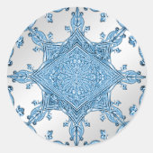 Blauwe sierlijke Sticker (Voorkant)