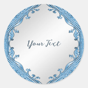 Blauwe sierlijke Sticker