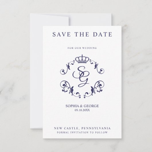 Blauwe Sierrand met Kroon & Initialen (Voorkant)