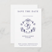 Blauwe Sierrand met Kroon & Initialen (Voorkant / Achterkant)