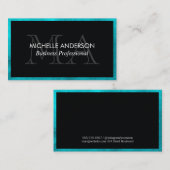 Blauwe sierstrip | Monogram | Uitvoerend | Visitekaartje (Voorkant / Achterkant)