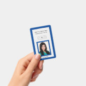 Blauwe sierstrip voegt foto-logo-identificatiesymb badge (Handheld)