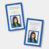 Blauwe sierstrip voegt foto-logo-identificatiesymb badge (Front & Back)