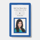 Blauwe sierstrip voegt foto-logo-identificatiesymb badge (Back)