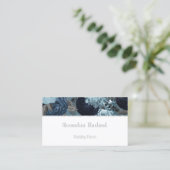 BLAUWE SILVER GLITTER-VISITEKAARTJE VISITEKAARTJE (Staand voorkant)