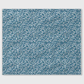 Blauwe Silver Leopard Print Cadeaupapier (Vlak)