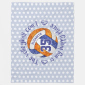 blauwe sinaasappel De volleybalrechtbank is mijn g Fleece Deken (Voorkant)