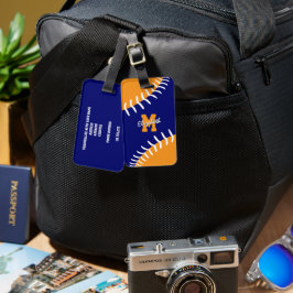 blauwe sinaasappel of ELKE kleuren softbal honkbal Bagagelabel