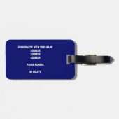 blauwe sinaasappel of ELKE kleuren softbal honkbal Bagagelabel (Achterkant horizontaal)