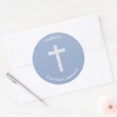 Blauwe sinaasappelen ronde sticker (Envelop)