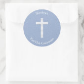 Blauwe sinaasappelen ronde sticker (Tas)