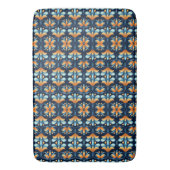 Blauwe sinaasappels bloemen Art Deco Badmat (Voorkant Verticaal)
