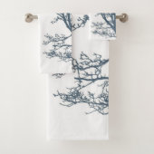Blauwe Single Tree Boho Bad Handdoek (Insitu)