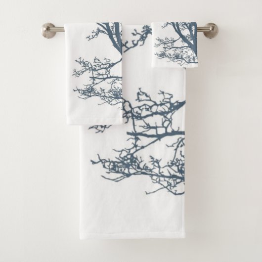 Blauwe Single Tree Boho Bad Handdoek (Insitu)