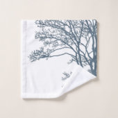 Blauwe Single Tree Boho Bad Handdoek (Wasdoekje)