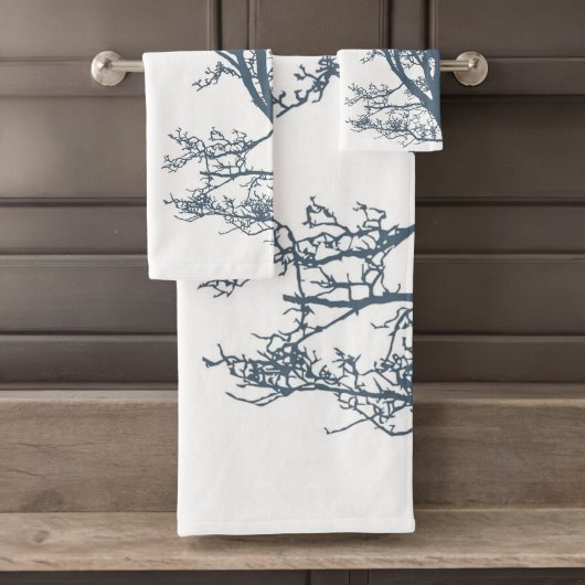 Blauwe Single Tree Boho Bad Handdoek