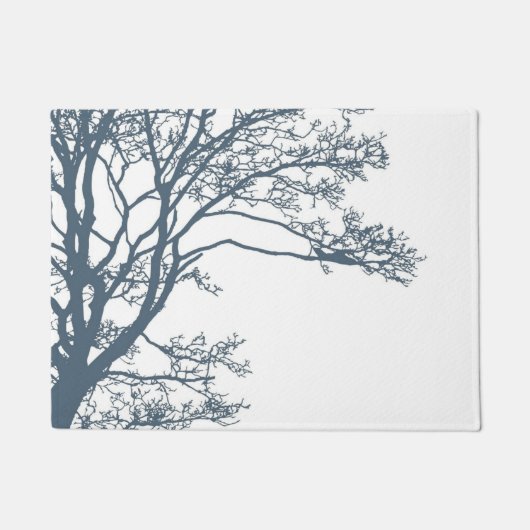 Blauwe Single Tree Boho Deurmat (Voorkant)