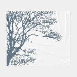Blauwe Single Tree Boho Fleece Deken
