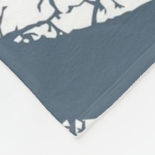 Blauwe Single Tree Boho Fleece Deken (Hoek)