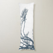 Blauwe Single Tree Boho Lichaamskussen (Voorkant Verticaal)