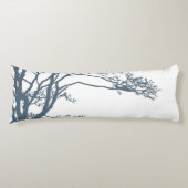 Blauwe Single Tree Boho Lichaamskussen (Voorkant)