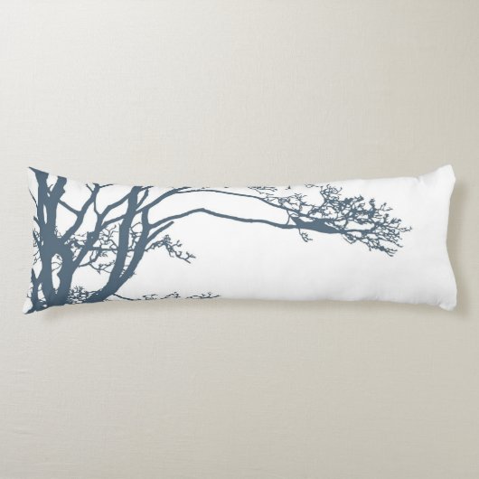 Blauwe Single Tree Boho Lichaamskussen (Voorkant)