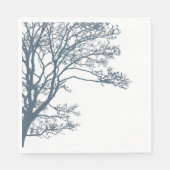 Blauwe Single Tree Boho Servet (Voorkant)