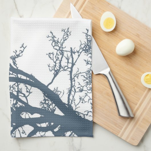 Blauwe Single Tree Boho Theedoek (Quarter Fold)