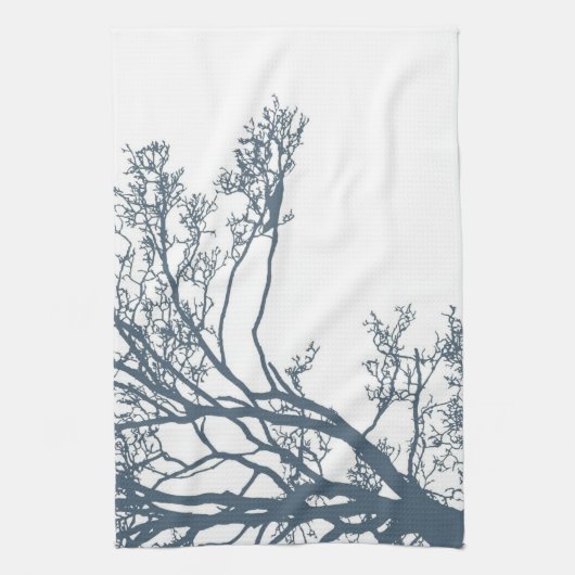 Blauwe Single Tree Boho Theedoek (Verticaal)