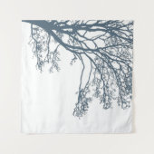 Blauwe Single Tree Boho Wandkleed (Voorkant (horizontaal))