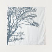 Blauwe Single Tree Boho Wandkleed (Voorkant)