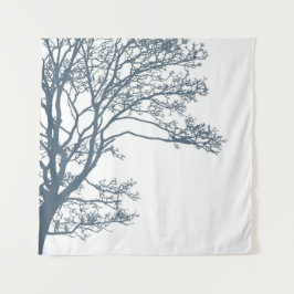 Blauwe Single Tree Boho Wandkleed